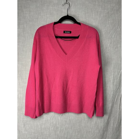 Naadam 100% Cashmere V Neck Boyfriend Pullover Size M Luxury - Picture 1 of 9